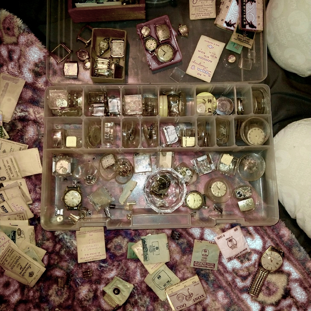 Lot of vintage swiss watches and parts over 300 pieces